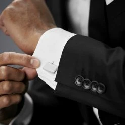 Warren Asher Rectangle Silver-Tone Reverse Style Cufflinks 7 Warren Asher Rectangle Silver-Tone Reverse Style Cufflinks -Cheap TIE CLIPS Store rel megashoot cufflinks 9687 2