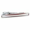 Warren Asher Silver-Tone & Brown Curved Tie Clip