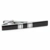 Warren Asher Silver-Tone & Black Plated Stylish Tie Clip