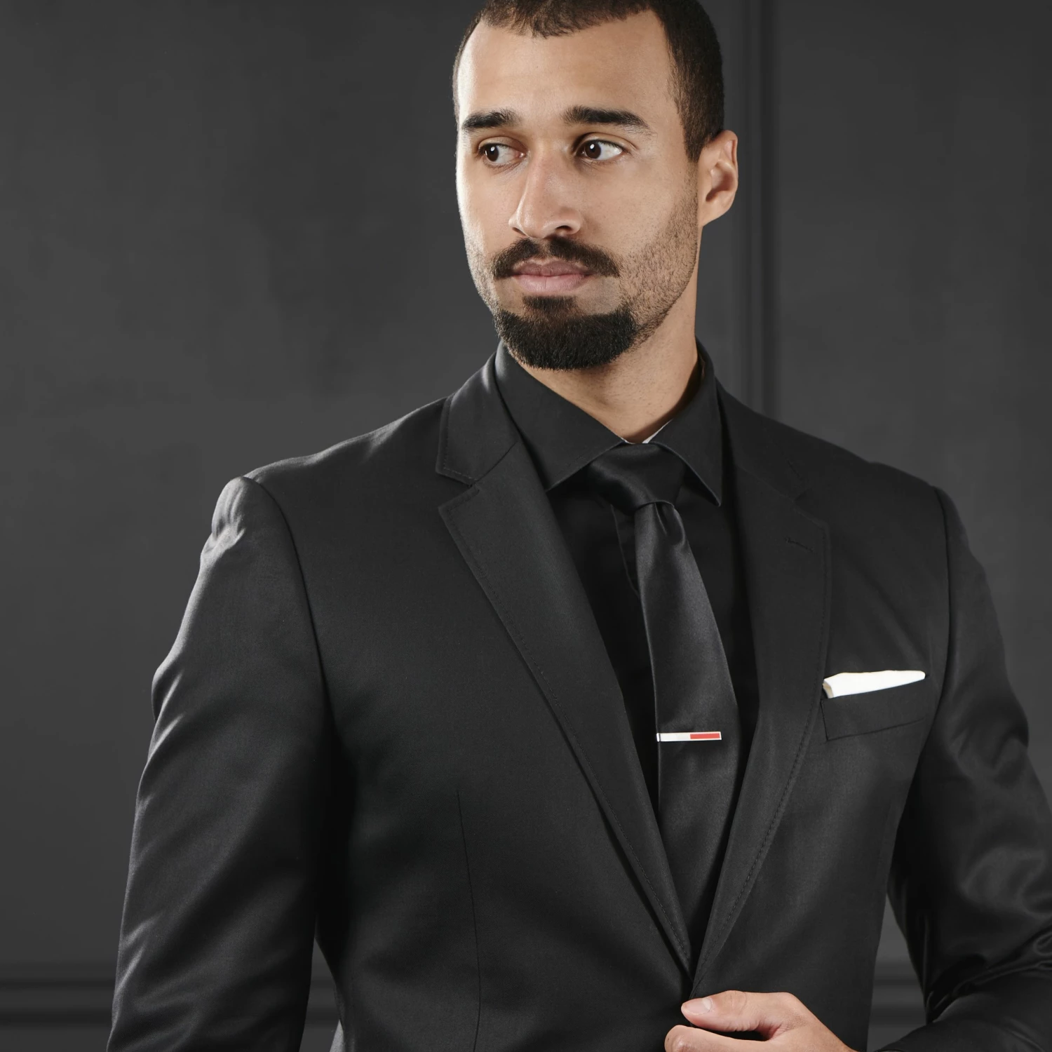 Bohemian Revolt Geo Remix | Silver-Tone & Red Square Stainless Steel Tie Bar 6 Bohemian Revolt Geo Remix | Silver-Tone & Red Square Stainless Steel Tie Bar - Image 6