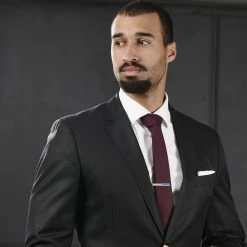 Bohemian Revolt Geo Remix | Long Silver-Tone & Blue Square Stainless Steel Tie Bar -Cheap TIE CLIPS Store ste megashoot tieclips 19430 48