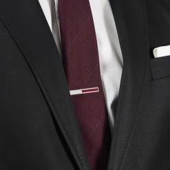 Bohemian Revolt Geo Remix | Long Silver-Tone & Red Square Stainless Steel Tie Bar -Cheap TIE CLIPS Store ste megashoot tieclips 19432 51 1