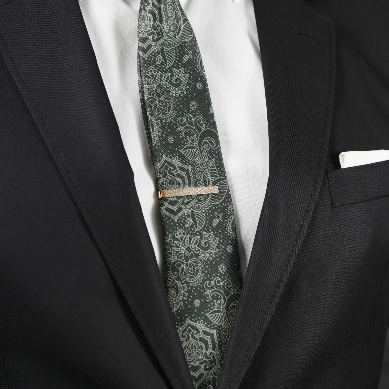 Bohemian Revolt Geo Remix | Gold-Tone & Grey Patterned Stainless Steel Tie Bar 4 Bohemian Revolt Geo Remix | Gold-Tone & Grey Patterned Stainless Steel Tie Bar - Image 4