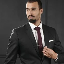 Bohemian Revolt Geo Remix | Silver-Tone & Black Onyx Stone Stainless Steel Tie Bar -Cheap TIE CLIPS Store ste megashoot tieclips 20176 51