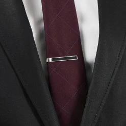 Bohemian Revolt Geo Remix | Silver-Tone & Black Onyx Stone Stainless Steel Tie Bar -Cheap TIE CLIPS Store ste megashoot tieclips 20176 52