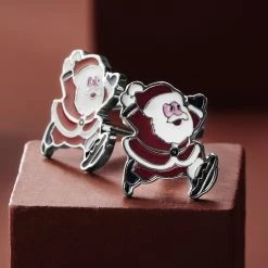 Warren Asher Father Christmas Stainless Steel Cufflinks -Cheap TIE CLIPS Store ste xm20 ig red cufflinks 20421 20420 20423 2bm